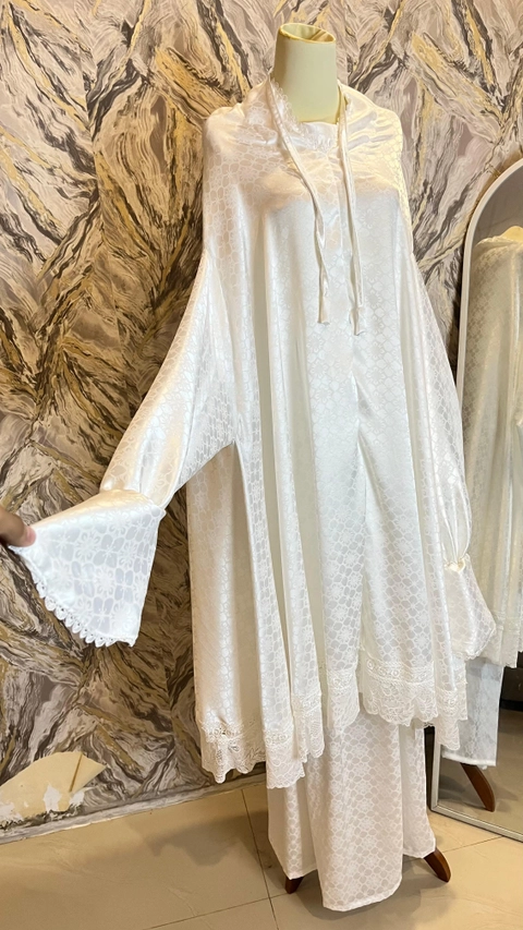 qaydstoreid - Mukena Putih Silk Jaguard Premium