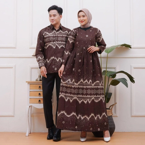 Kois Batik - Batik gamis kemeja coupel bisa beli satuan motif ombakk