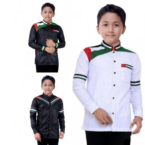 Kois Batik - Baju koko anak tanggung lengan panjang bagus motif palestina