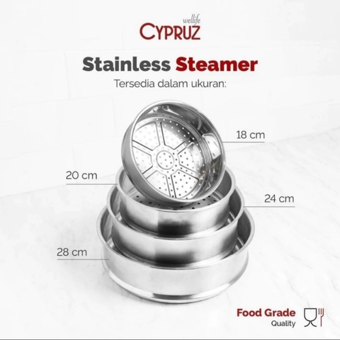 Cypruz Official - Cypruz 28cm Steamer 60X1 SR-0028