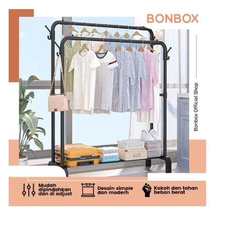 UTAMAMEGA - Gantungan Baju Rak Lemari Gawang Jemuran Stand Bonbox BFS3503