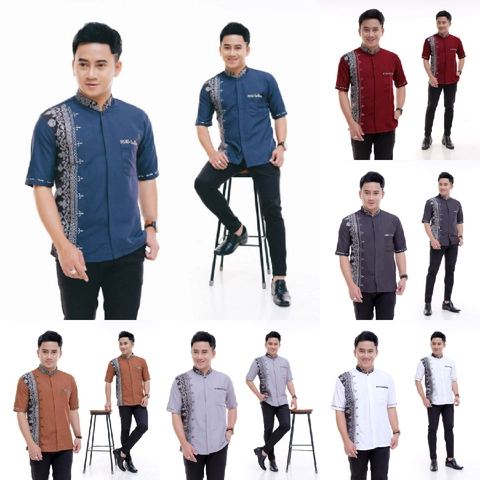 Kois Batik - Baju Koko Pria Lengan Pedek Bordir Motif zada