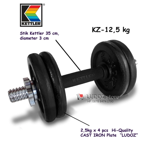 LUDOZ Store - Dumbbell Set dumbell KZ 12 5kg stick KETTLER grip karet barbel stik barbell olahraga sport gym