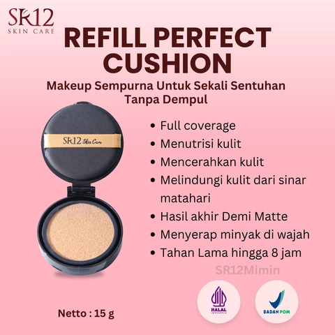 SR12 Mimin - SR12 Refill Cushion SPF 30 Full Coverage Tahan Lama Dan Mencerahkan Kulit