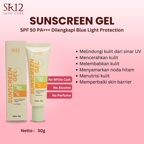 SR12 Sunscreen SPF 50 PA+++ Waterbase Non Alcohol Non Perfume Non Comedogenic