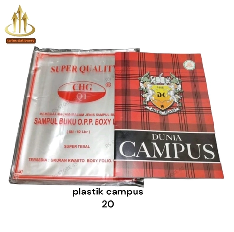 TWINS STATIONERY - 1 PACK SAMPUL BUKU PLASTIK ISI 50 UKURAN( CAMPUS/BOXY) DAN(SIDU/KWARTO