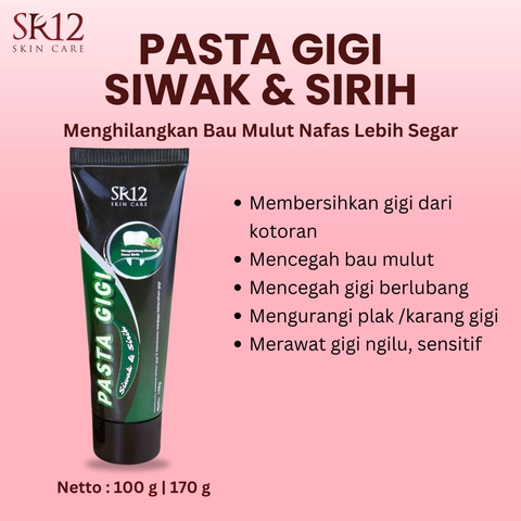 SR12 Pasta Gigi Siwak & Sirih Mengatasi Gigi Sensitif Dan Menyegarkan Bau Mulut