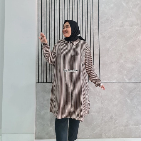 My Plus Size - Tunik Salur Wanita Jumbo 3682/Ld 125 & 135 & 145 cm