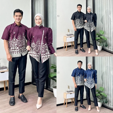 Batik Alfin - Baju batik Atasan Couple hem dan bluse modern terbaru boleh di pisah bagus banget nyaman di pakai