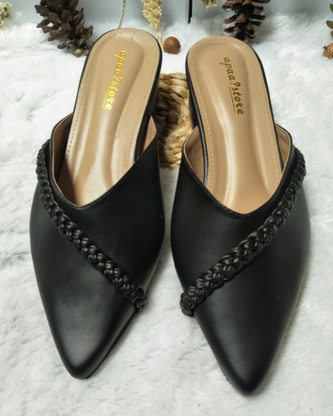 apaastore - Sandal Wanita Kepang AZ Hak 5 CM Htam AP-09