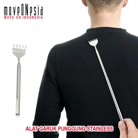 Moveonesia - Alat Garuk Punggung Stainless Penggaruk Badan Mini Portable Praktis Tongkat Penghilang Gatal Body Ba