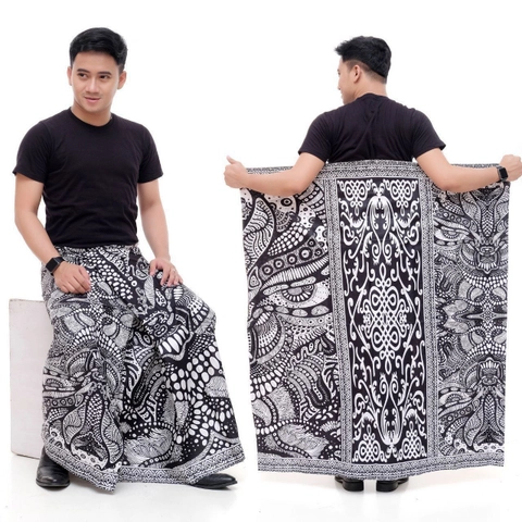 Kois Batik - Sarung batik dewasa putih kombinasi