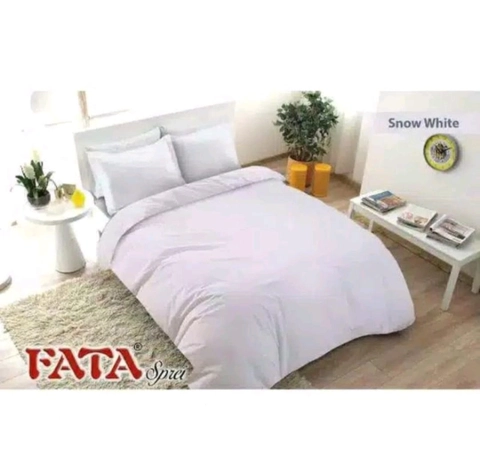 Dylan 19 [TA] - Bed Cover Set Fata Polos Jacquard Emboss - Snow White