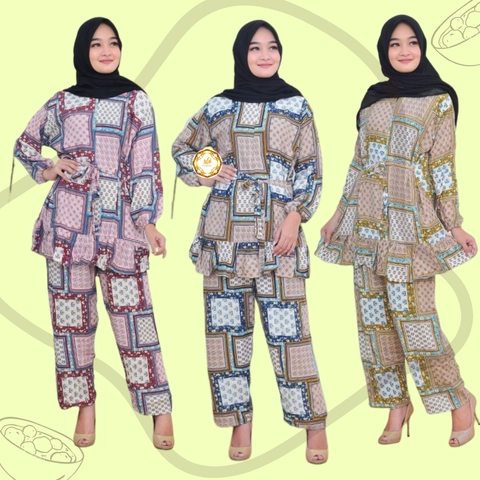 Rambe Batik Indonesia - Atasan Setelan Wanita Sahara Premium