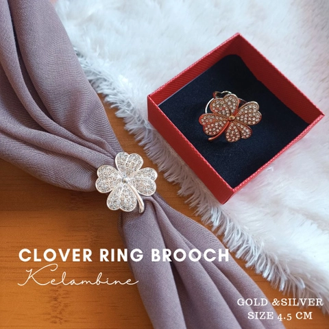 Kelambine - Clover Ring Brooch Bros Daun Semanggi