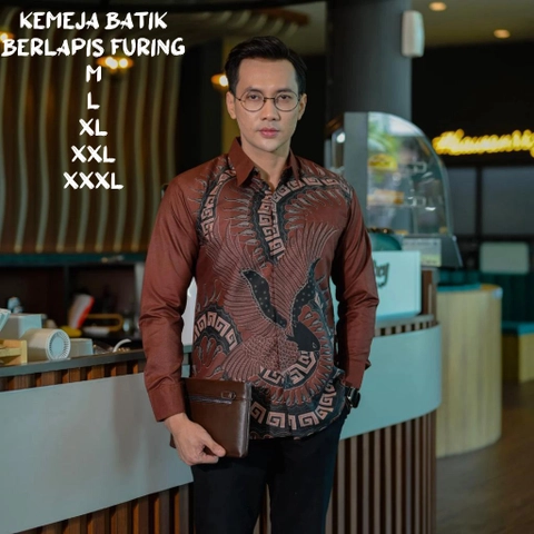 Kois Batik - Batik Kemeja Berlapis Furing Terbaru Mahogany Motif Bahrawan