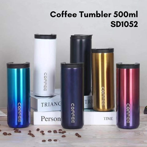 BloomingDeal - Termos Coffee Mug Tumbler Kopi Insulated Vacuum Coffee Cup Stainless Steel 500 ml