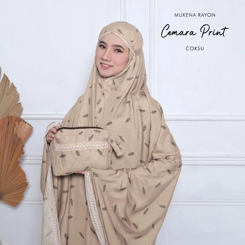 qayd - Mukena Cemara Dewasa Renda Print Bahan Rayon Janger 1