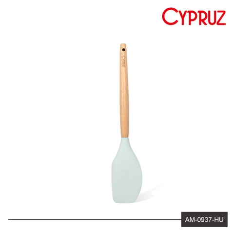Cypruz - Cypruz Utensil Gagang Kayu Kepala Silicone Spatula Lengkung AM-0937-HU