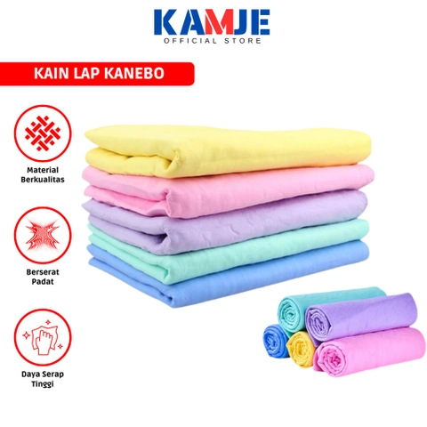 KAMJE Kain Lap Kanebo Motor Mobil Polos Berserat Tebal Jumbo Serbaguna KMJ024