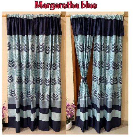 Galeripuko - Gorden serut Pintu dan Jendela Motif Margaretha Biru