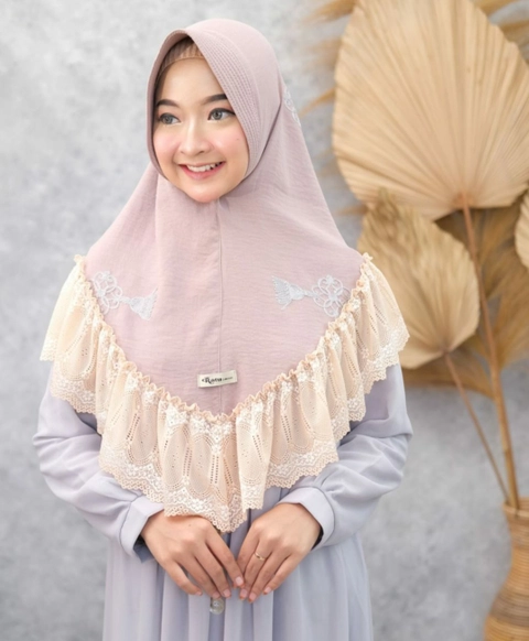 Fisky Collection - HIjab Ratu Crincle Kombinasi Brukat Premium