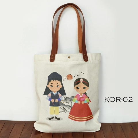 Totebag Kanvas Souvenir Korea Tas Canvas oleh oleh Korea - KOR02
