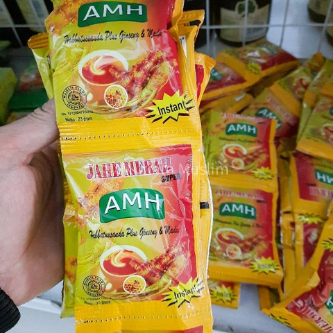 JAHE MERAH HERBAL AMH - Minuman Herbal Jahe Merah Serbuk Saset 1 Renceng 10 saset