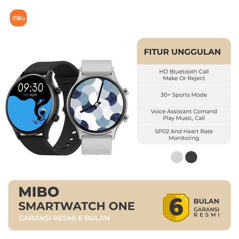 Mibo - Mibo Smartwatch One Jam Tangan Sports HD IP67 Bluetooth Call GPS