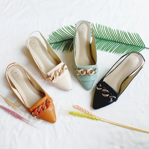 Rilis - Sandal Wanita Elsa Mules hak 3 cm (Rilis 25)