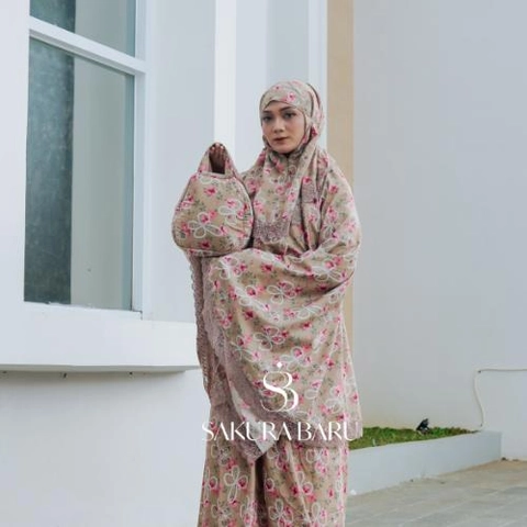Sakura Baru - [New Launching] Sakura Baru - Mukena Diara 2in1 Resleting Katun Dobby Premium