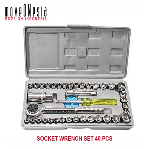 Moveonesia - Socket Wrench Set 40 Pcs Kunci Pas