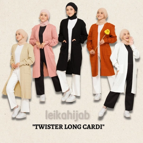 Leika - Leika Hijab - Twister Long Cardi Oversize Rajut Premium LONG