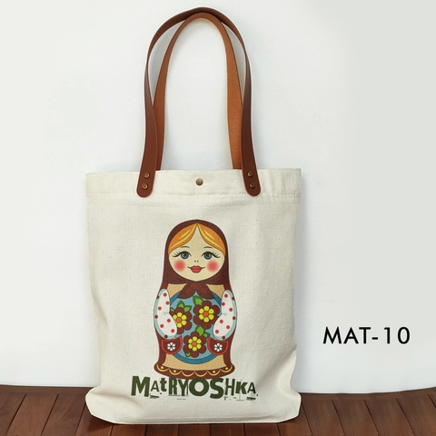 Totebag Canvas Souvenir Rusia Tas Oleh oleh Matryoshka MAT-10