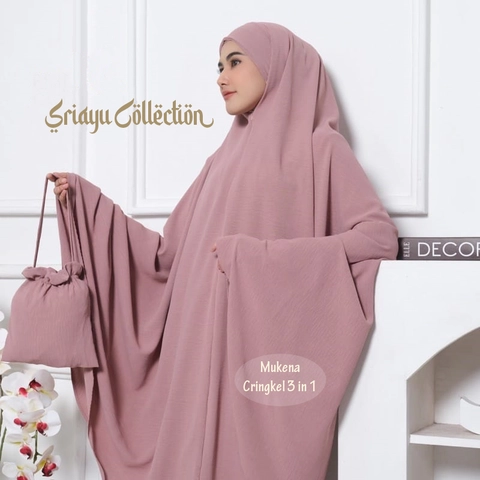 SRIAYU COLLECTION - Mukena Cringkel 3 IN 1 Sriayu New