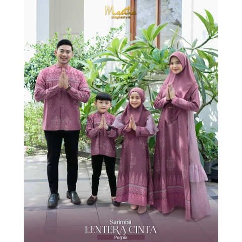 Maetha - Sarimbit Keluarga Family Set Couple Purple Lentera Cinta Series