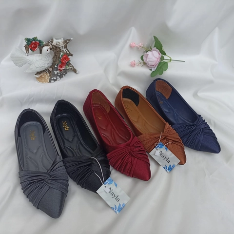 Nayla - Sepatu Flat Shoes Satin Banana Series Ziva