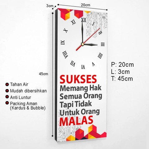 Ugiarts - Jam Dinding Quotes Unik Kunci Sukses-JAM-21