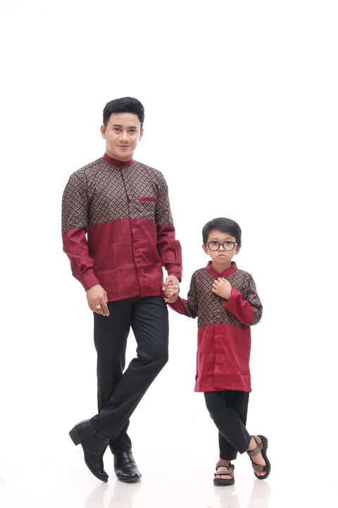 Batik Alfin - Baju koko couple ayah dan anak koko nabahwi model terbaru