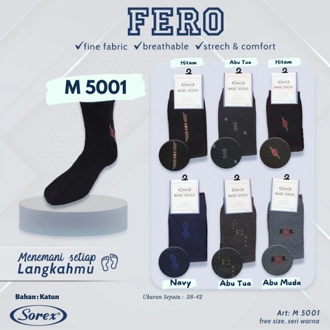 Sorex M5001 Kaos Kaki Basic Sneaker Cowok Kaus Kaki Pria Dewasa Bahan Lembut