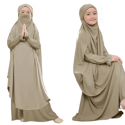 astro - gamis syari anak long hijab alanlm realpict