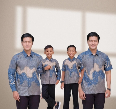 Kois Batik - Kemeja batik couplen ayah dan anak bagus banget terbaru motif akar