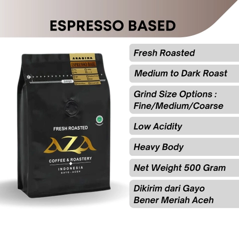 Aza Coffee - Kopi Arabika Aceh Gayo Espresso Base 500 gr