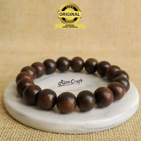 Riza Craft - Gelang Gaharu Kalimantan ASLI Wangi Original Pria Wanita Kualitas Super 12mm