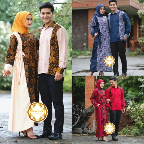 Rambe Batik Indonesia - Batik Couple Rambe Batik Indonesia - Batik PREMIUM Kombinasi Kain Arabian Crepe Super