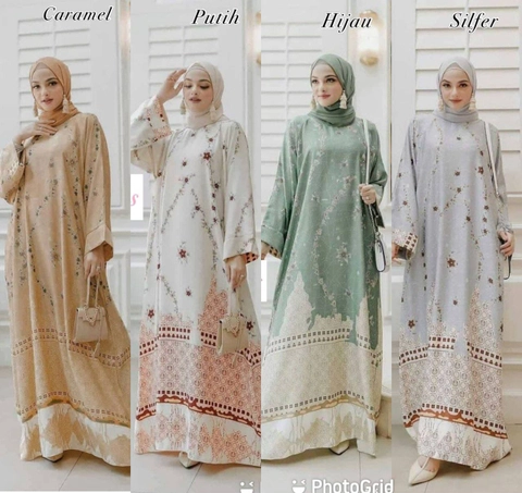 Valencia - Helena Dress - Gamis Terbaru Maxmara Lux Premium Dress Wanita Lengan Panjang Maxi Dress Kekinian LD 110 cm
