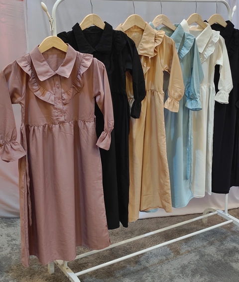Amha Collection - GAMIS ANAK TANGGUNG KATUN BIANCA USIA 10-11 TAHUN