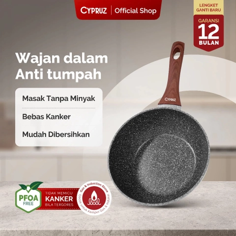 Cypruz Official - Cypruz Grey Marble Series Fry Wok 20cm FP-0640