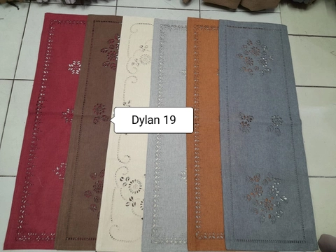 Dylan 19 [TA] - Taplak meja tamu vintage katun ukuran 40x100cm