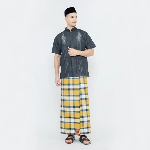 Sarung ATLAS Premium 750 Original Kombinasi Kuning Putih